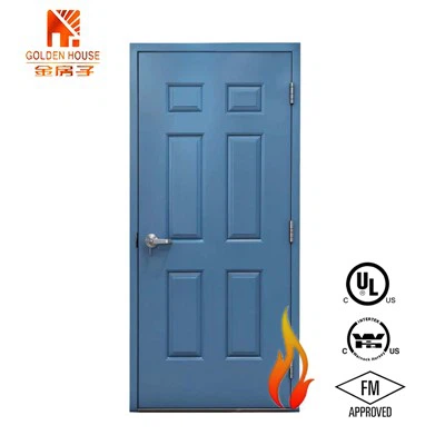 UL WH ro'yxatida 6 panelli po'latdan yasalgan yong'inga qarshi eshik